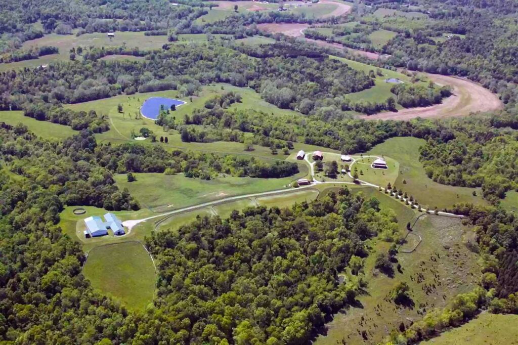 Aerial View of new Kentucky horse farm.